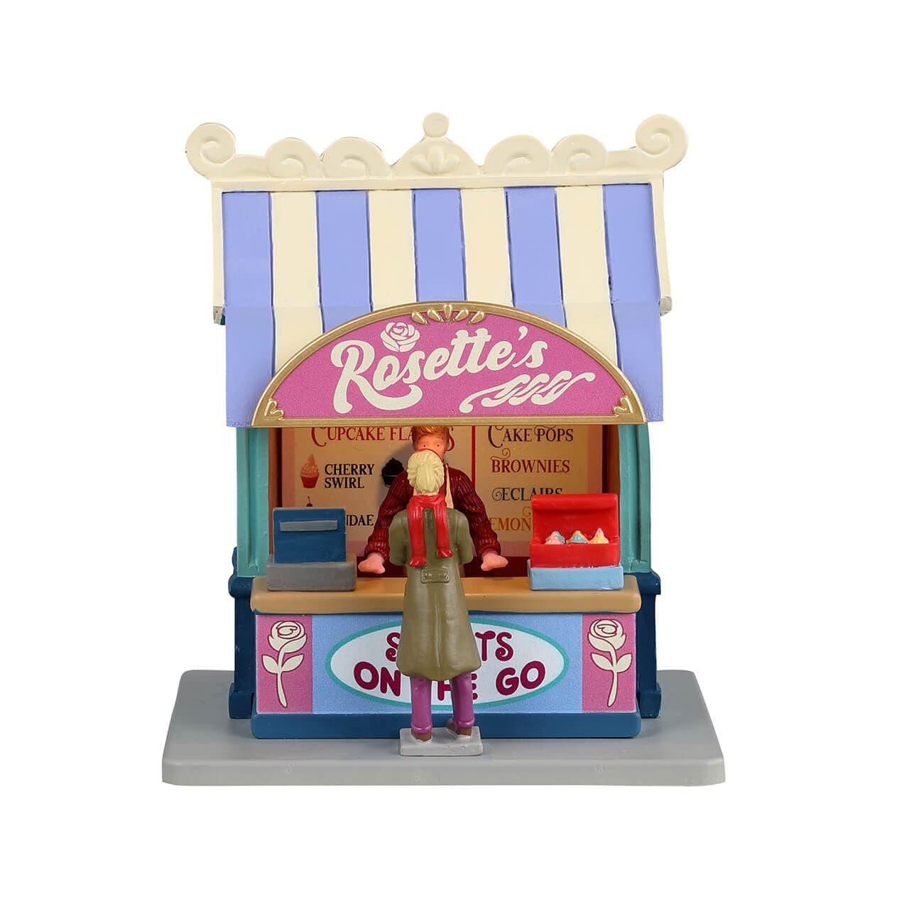 Decorazione "Rosette's Dessert Bar B/O (3V)" per Villaggio di Natale e presepe, in Resina da h 10,2 cm - 5
