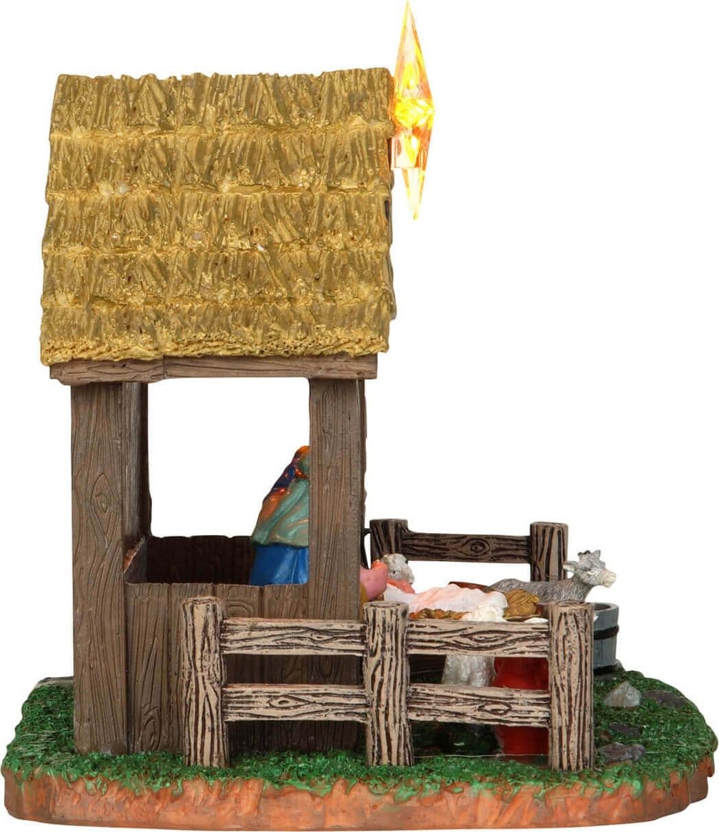 Decorazione "Scena della Natività" per Villaggio di Natale e presepe, in Resina da h 12 cm - 2