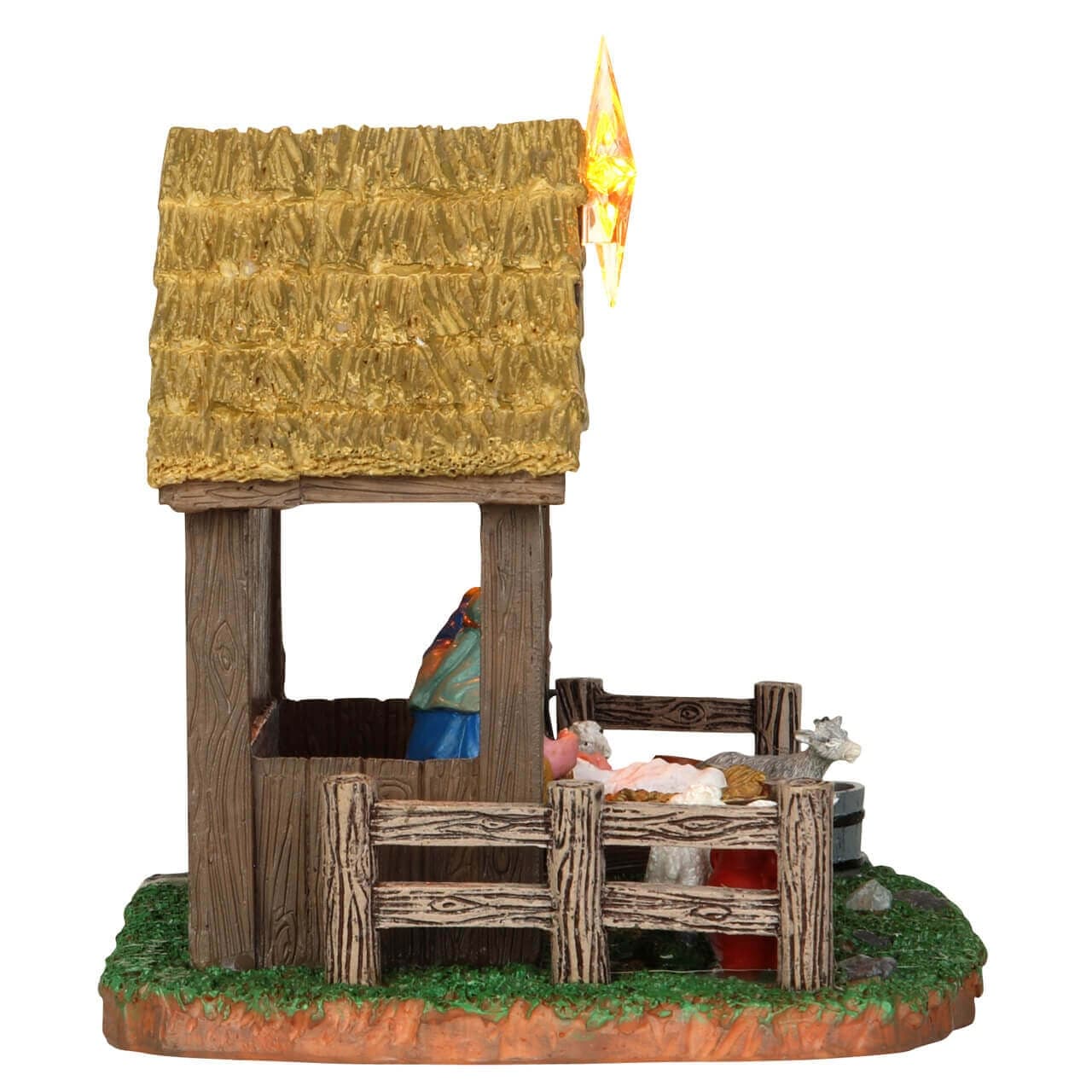 Decorazione "Scena della Natività" per Villaggio di Natale e presepe, in Resina da h 12 cm - 2