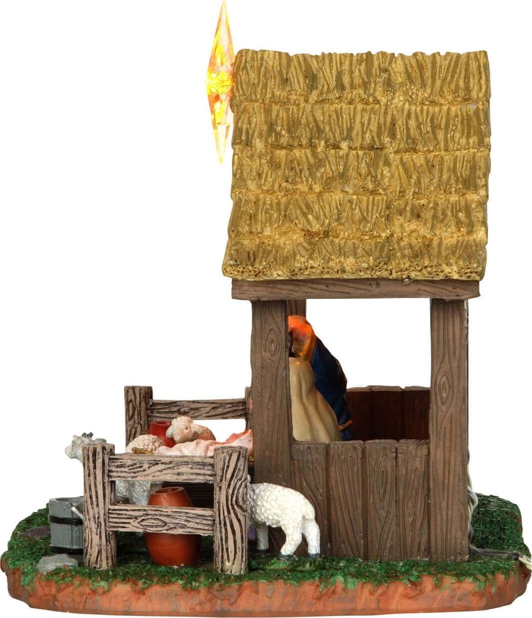 Decorazione "Scena della Natività" per Villaggio di Natale e presepe, in Resina da h 12 cm - 3
