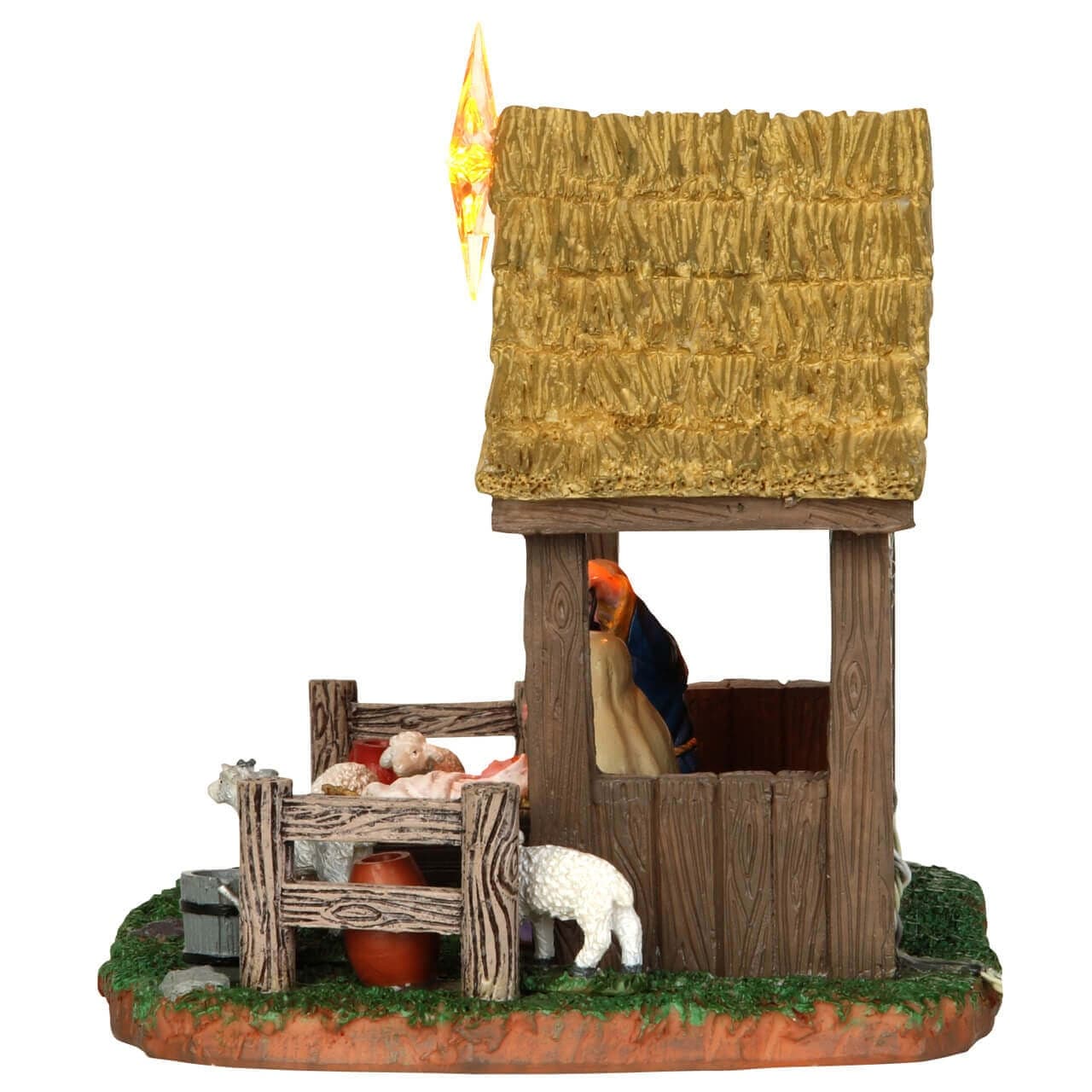 Decorazione "Scena della Natività" per Villaggio di Natale e presepe, in Resina da h 12 cm - 3