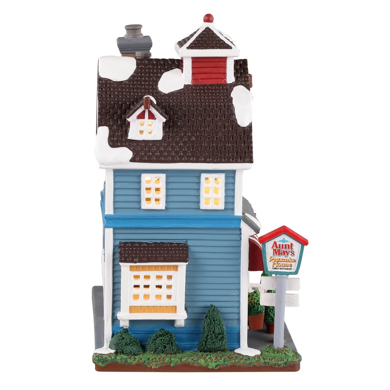 Decorazione "La casa del pancake di zia May" per Villaggio di Natale e presepe, in Porcellana da h 11,3 cm - 2