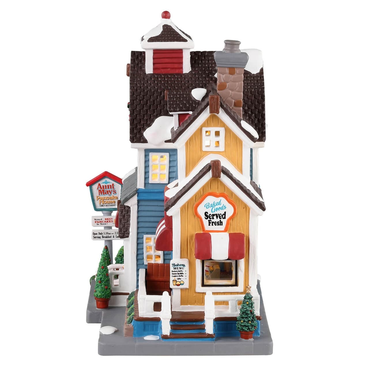 Decorazione "La casa del pancake di zia May" per Villaggio di Natale e presepe, in Porcellana da h 11,3 cm - 3