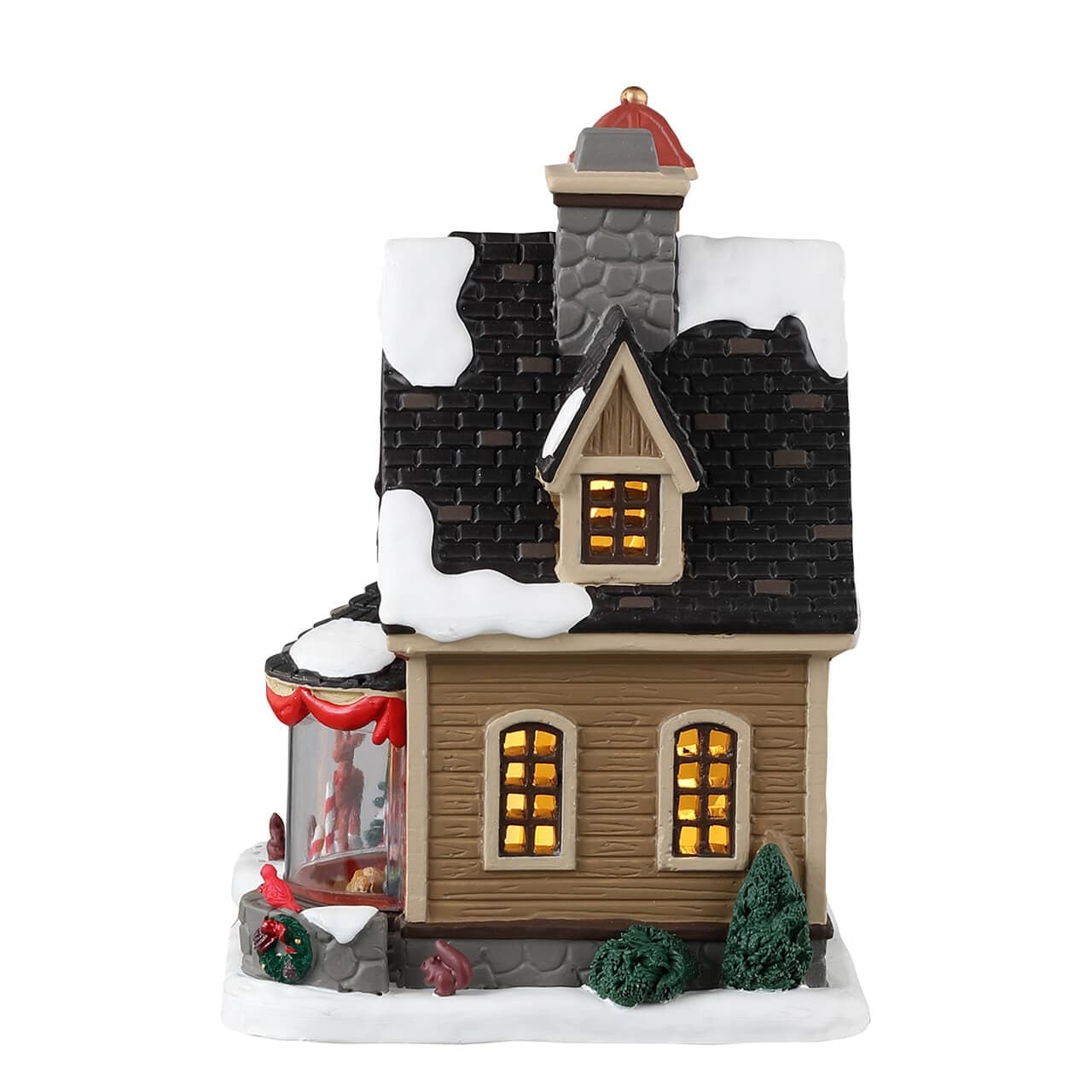Decorazione "Ecco le vacanze" per Villaggio di Natale e presepe, in Porcellana da h 12 cm - 3