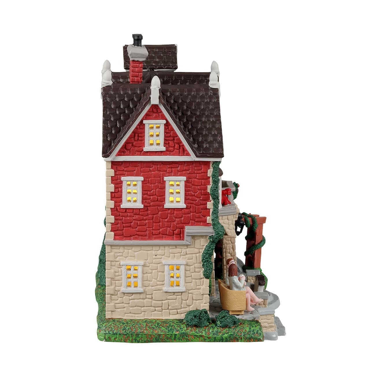 Decorazione "Riposa e rinnovati ritiro" per Villaggio di Natale e presepe, in Porcellana da h 13,5 cm - 2