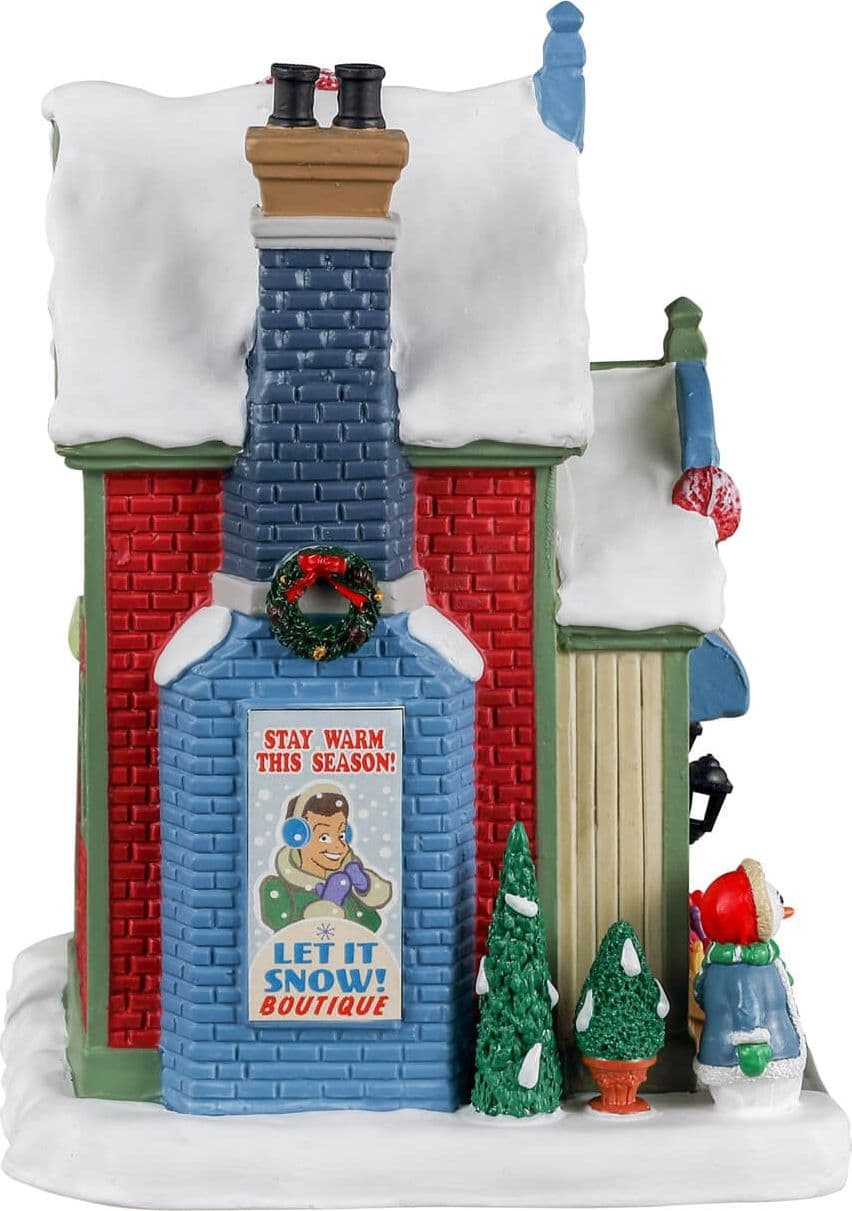 Decorazione "Lascia che nevichi!" per Villaggio di Natale e presepe, in Porcellana da h 11,5 cm - 2