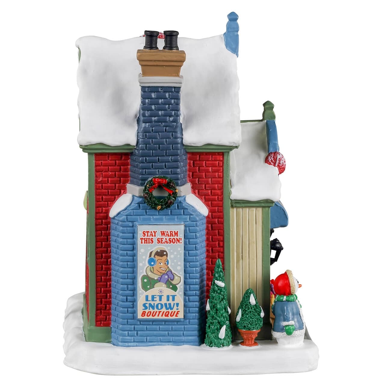 Decorazione "Lascia che nevichi!" per Villaggio di Natale e presepe, in Porcellana da h 11,5 cm - 2