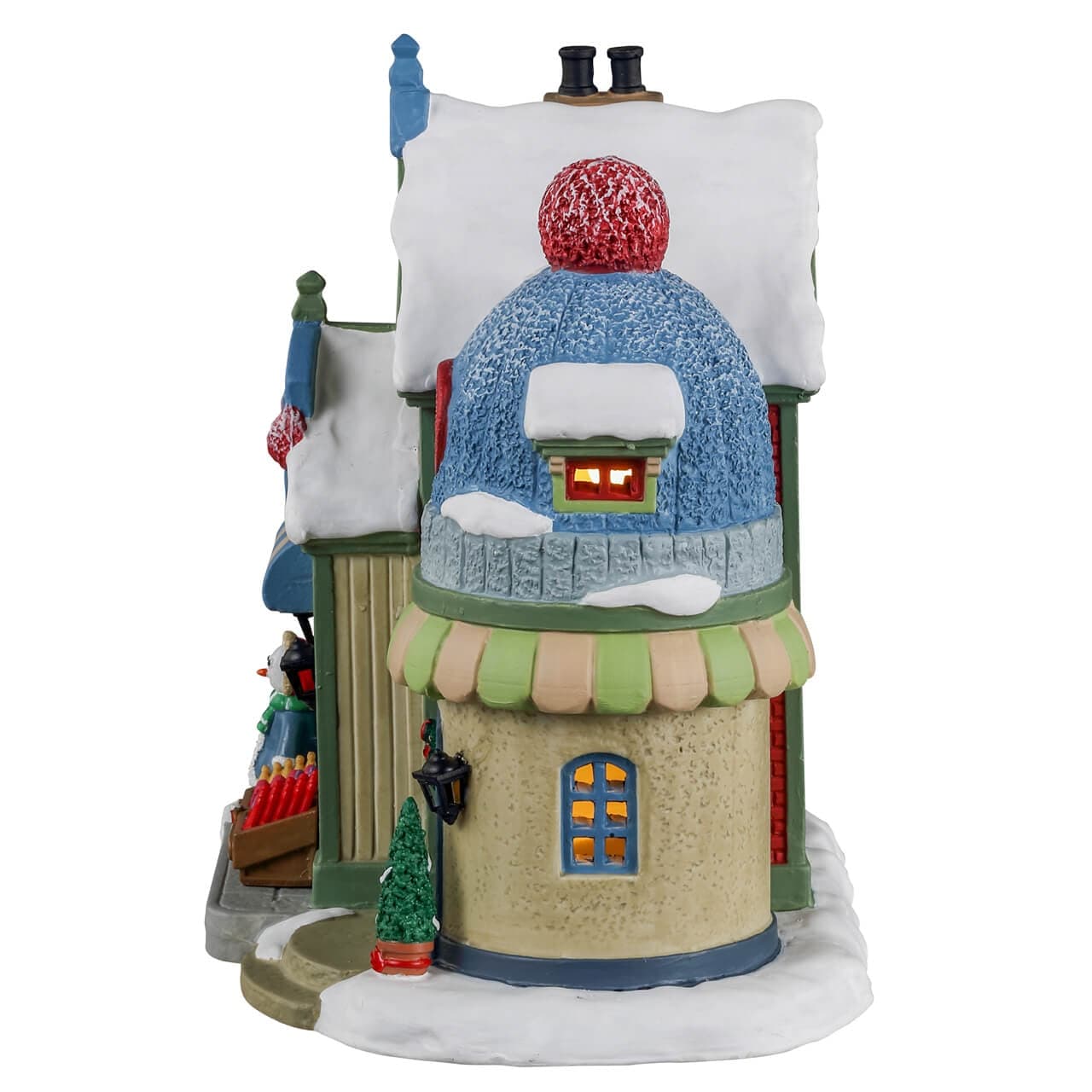 Decorazione "Lascia che nevichi!" per Villaggio di Natale e presepe, in Porcellana da h 11,5 cm - 3