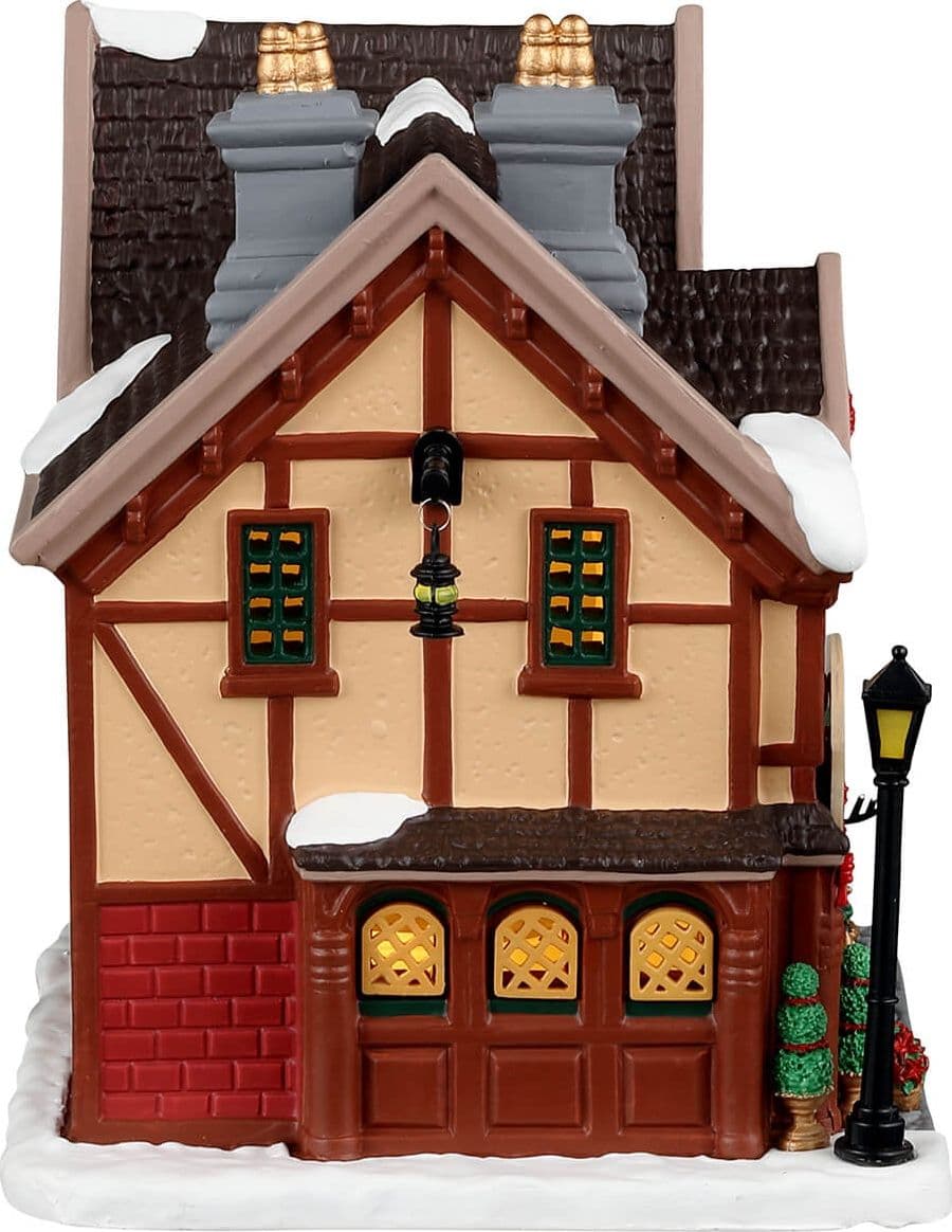 Decorazione "The 3 Crowns Inn" per Villaggio di Natale e presepe, in Porcellana da h 14,5 cm - 2