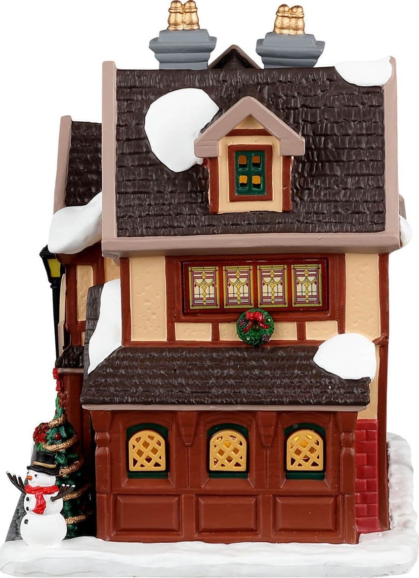 Decorazione "The 3 Crowns Inn" per Villaggio di Natale e presepe, in Porcellana da h 14,5 cm - 3