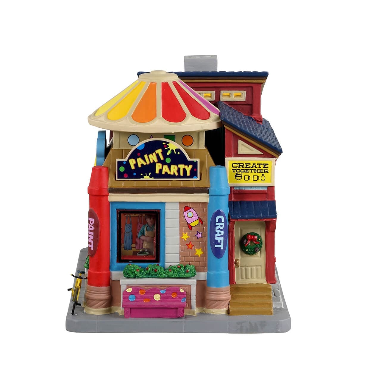 Decorazione "Polka Dot's Clubhouse" per Villaggio di Natale e presepe, in Porcellana da h 13,7 cm - 3