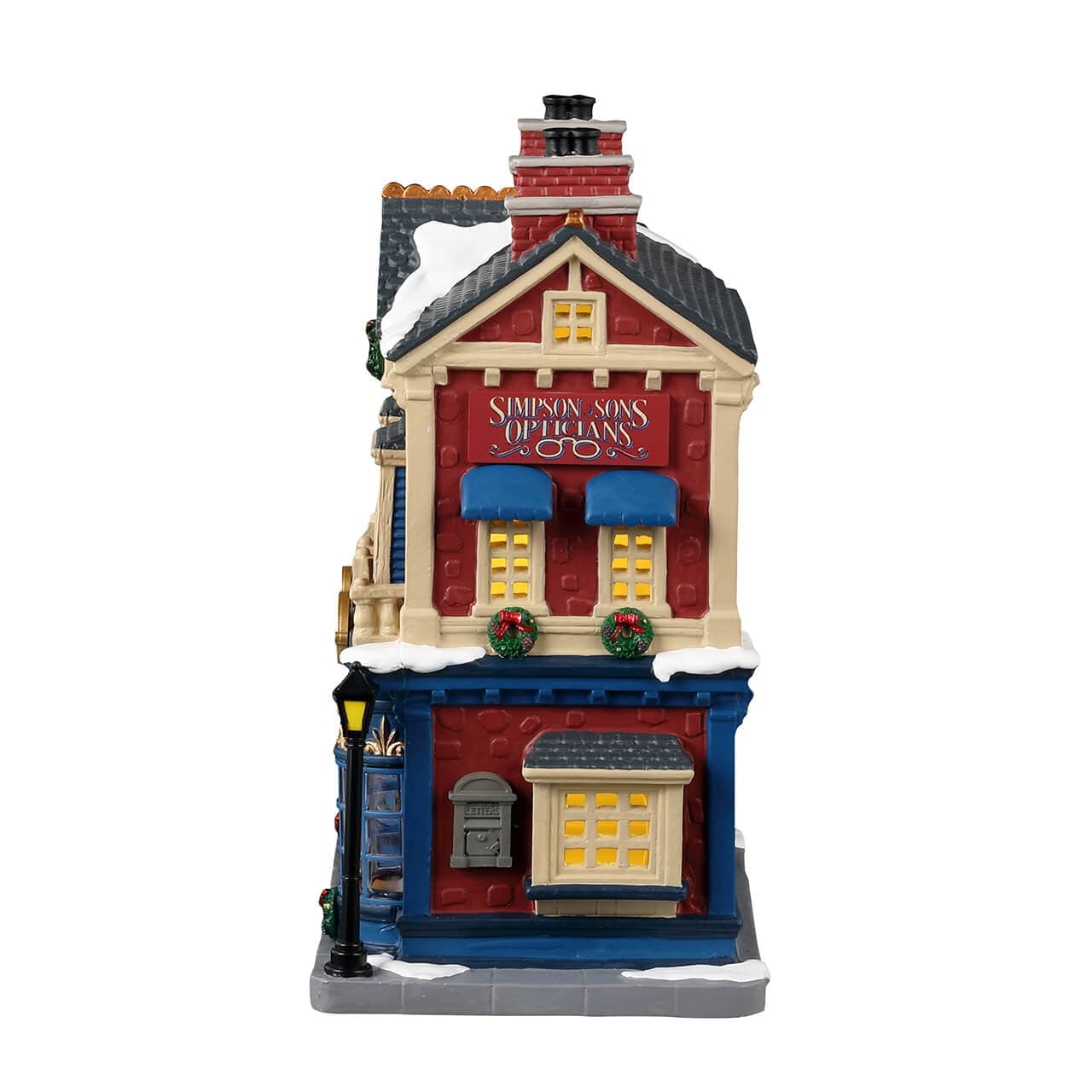 Decorazione "Simpson & Sons Opticians" per Villaggio di Natale e presepe, in Porcellana da h 13 cm - 3