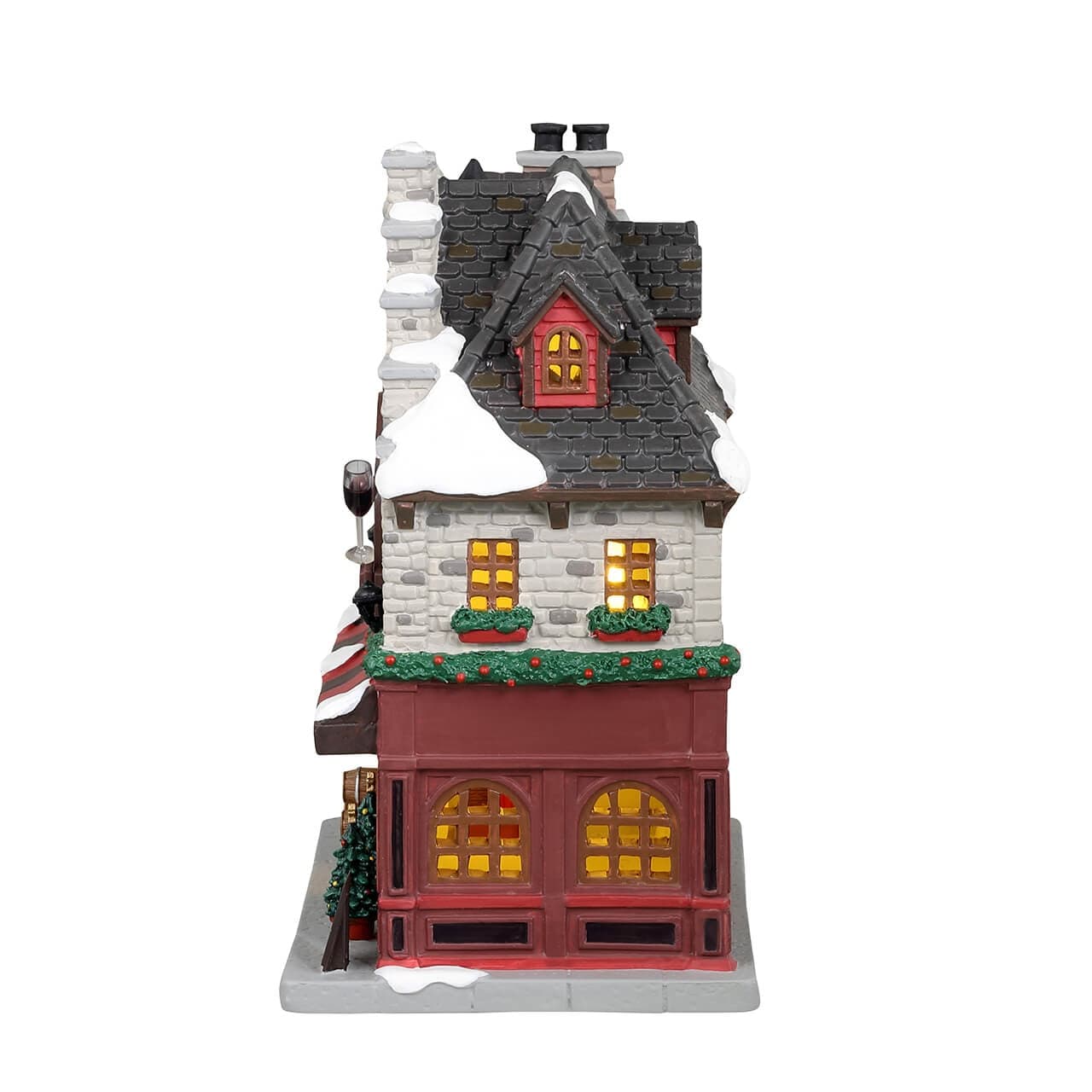 Decorazione "Carmella's Wine e" per Villaggio di Natale e presepe, in Porcellana da h 10,5 cm - 3
