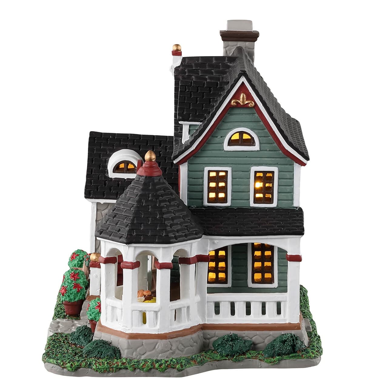 Decorazione "Lily's Bed & Breakfast" per Villaggio di Natale e presepe, in Porcellana da h 14,5 cm - 3