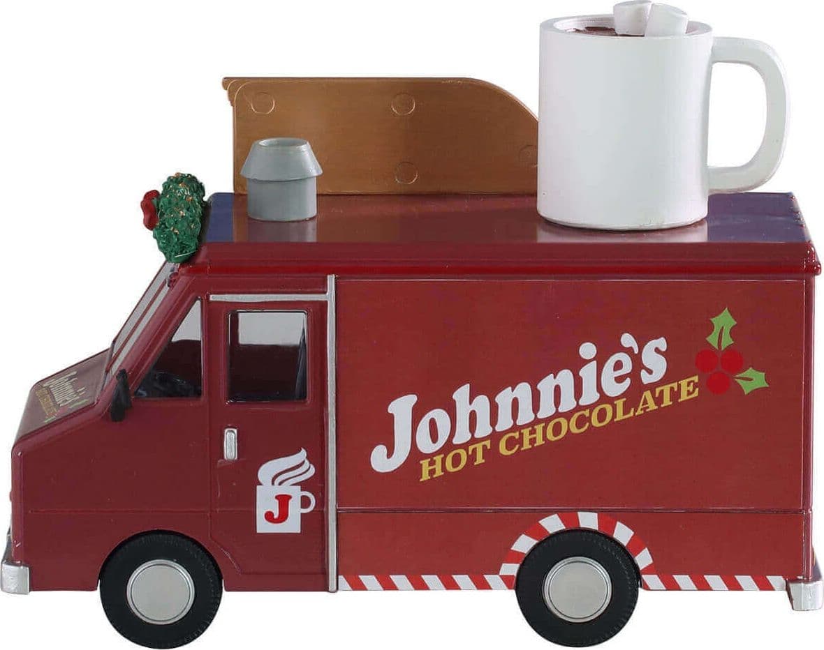 Decorazione "La cioccolata calda di Johnnie" per Villaggio di Natale e presepe, in Plastica da h 6,6 cm - 2