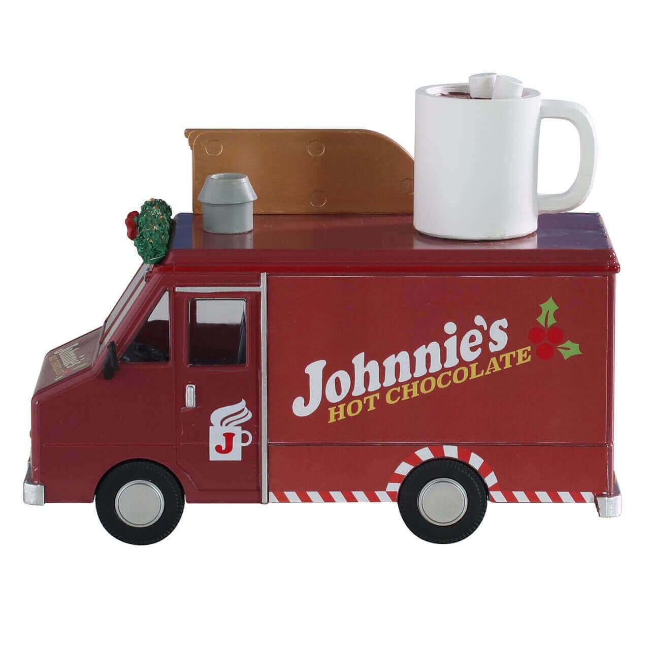 Decorazione "La cioccolata calda di Johnnie" per Villaggio di Natale e presepe, in Plastica da h 6,6 cm - 2