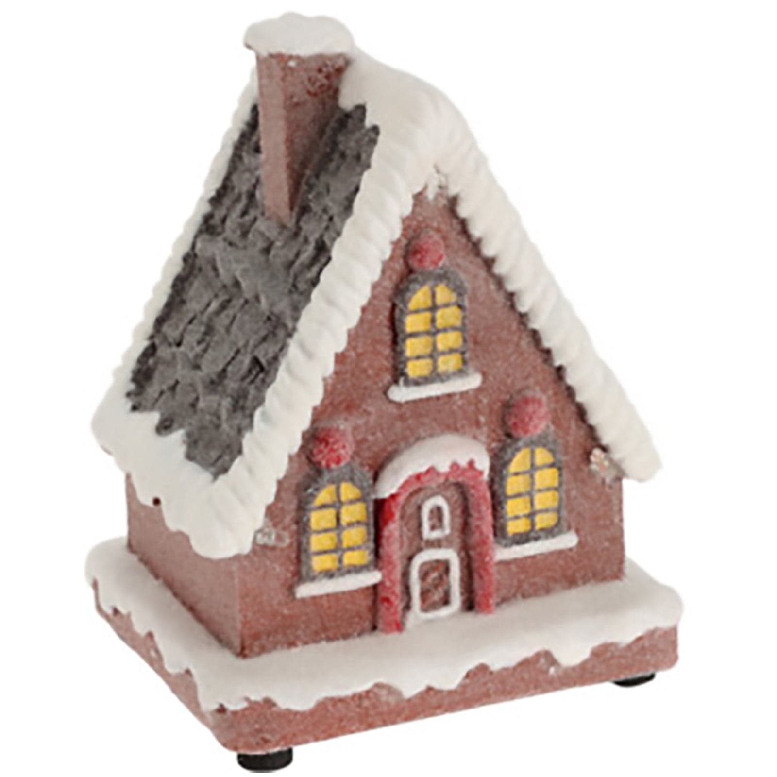 Casetta con LED per villaggio di Natale, in plastica, da 9 x 8 x 13 cm - 1