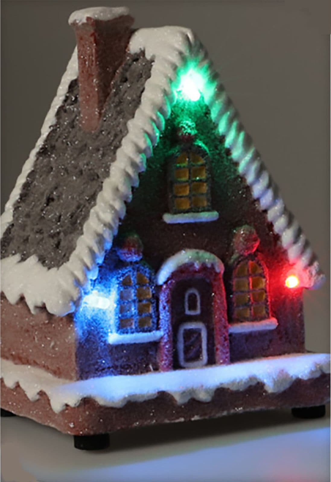 Casetta con LED per villaggio di Natale, in plastica, da 9 x 8 x 13 cm - 3