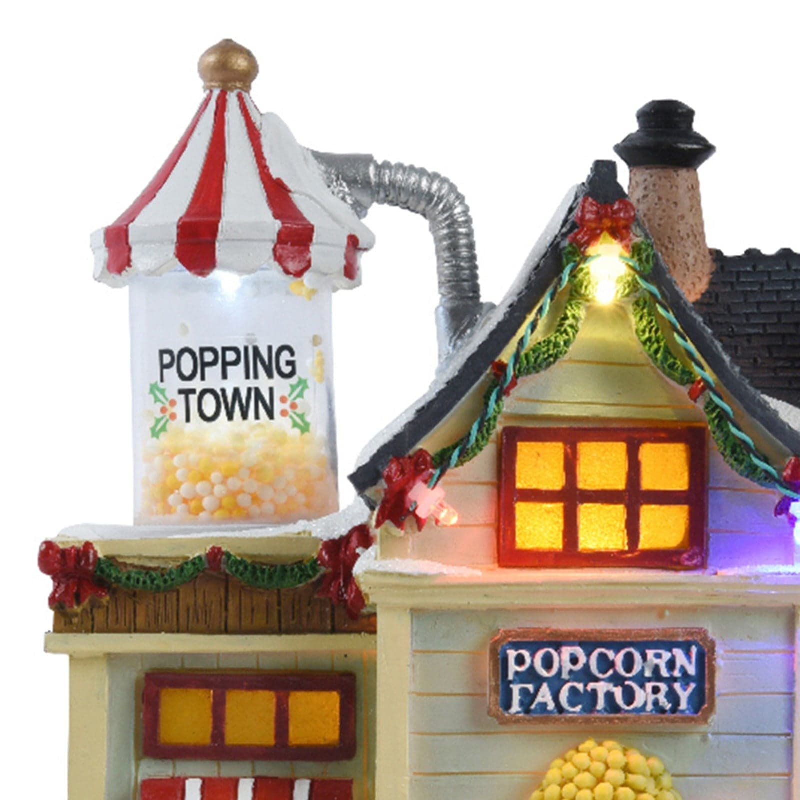 Scena animata "Negozio di pop corn" per villaggio di Natale con personaggi h 22 cm - 3