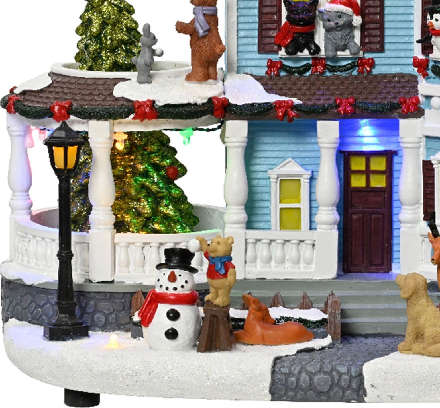 Scena animata a Led con animali  e albero di natale con luci e movimenti 26,5 cm - 2