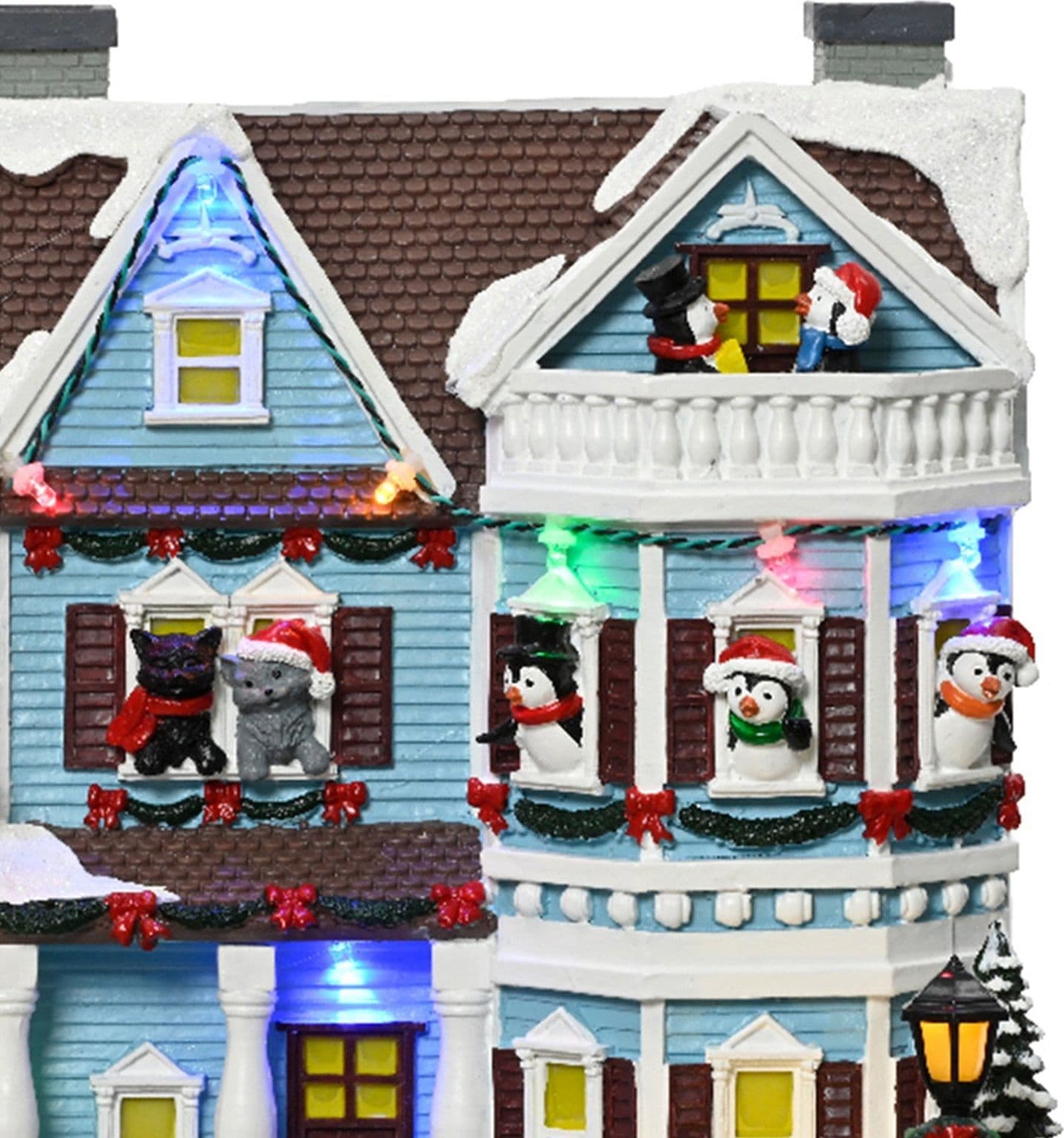 Scena animata a Led con animali  e albero di natale con luci e movimenti 26,5 cm - 3
