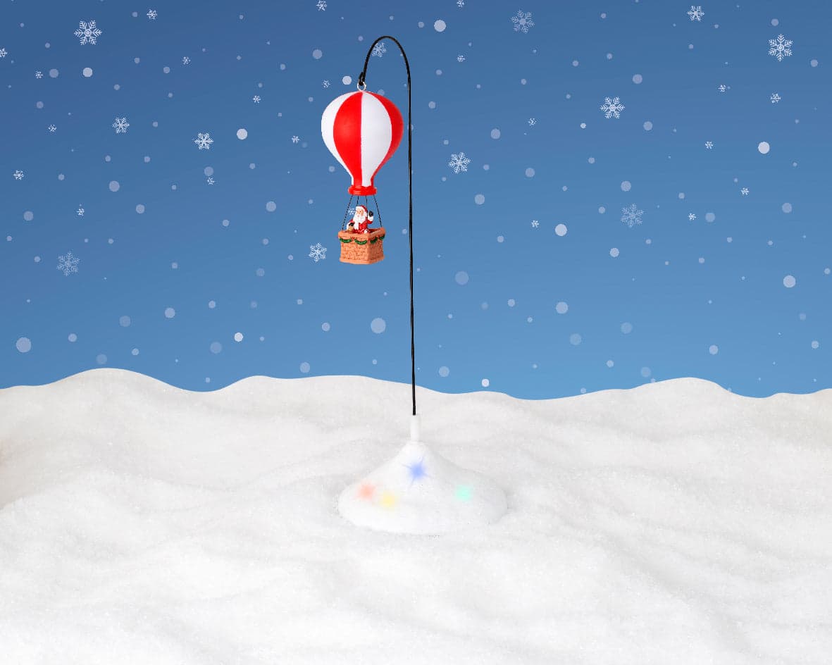 Scena animata Mongolfiera, accessorio per villaggio di Natale in plastica - 2