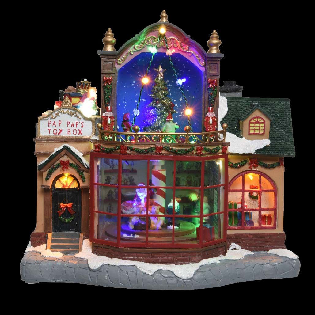 Scena animata a Led con negozio di giocattoli con luci 28,5 cm - 5