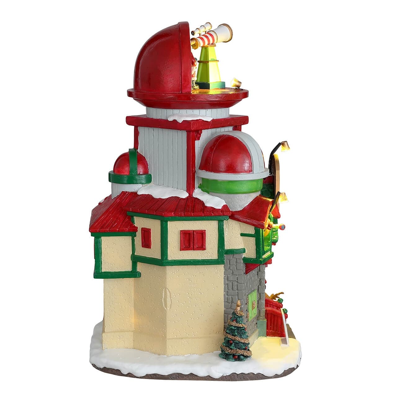‎Osservatorio Stratosferico di Babbo Natale‎, edificio illuminato per villaggio di Natale in poliresina - 2