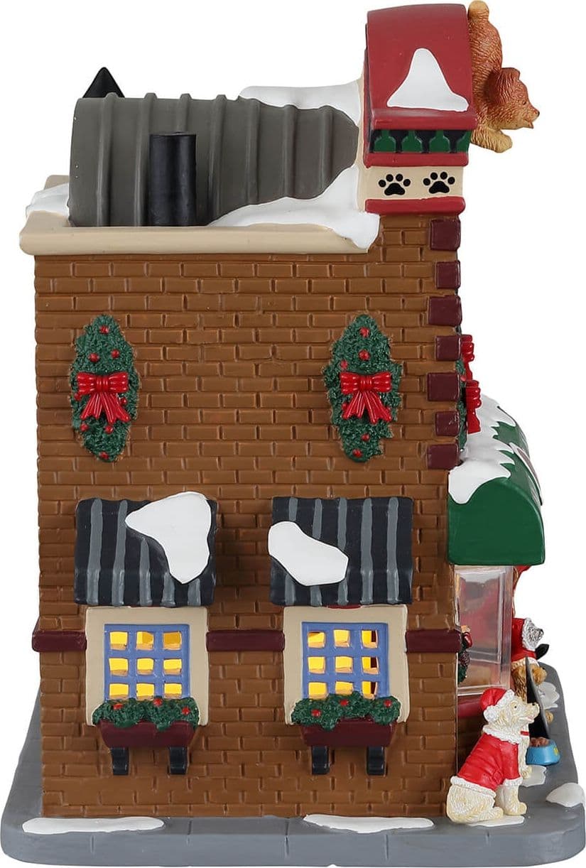 Le zampe di Babbo Natale, edificio illuminato per villaggio di Natale in porcellana - 2