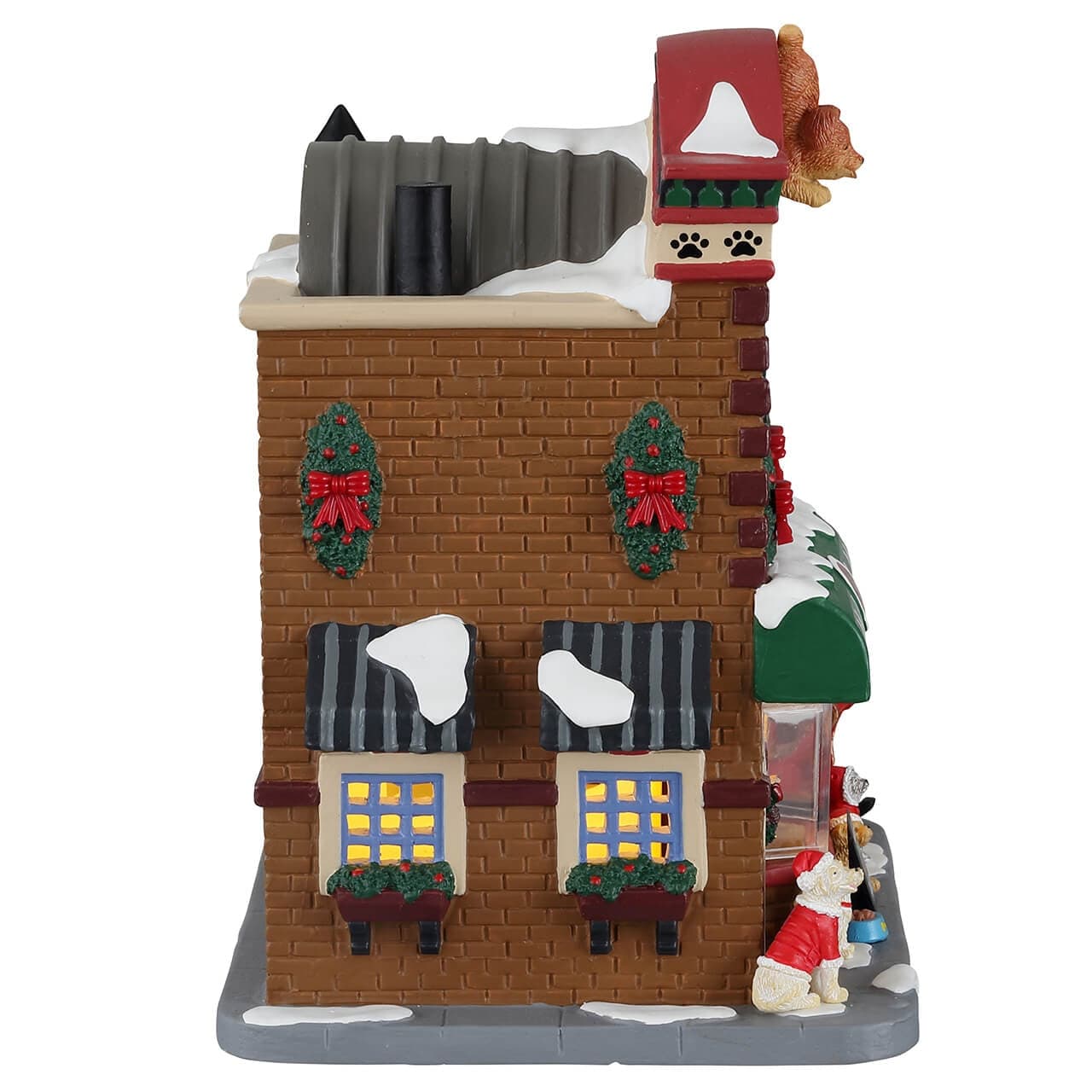Le zampe di Babbo Natale, edificio illuminato per villaggio di Natale in porcellana - 2