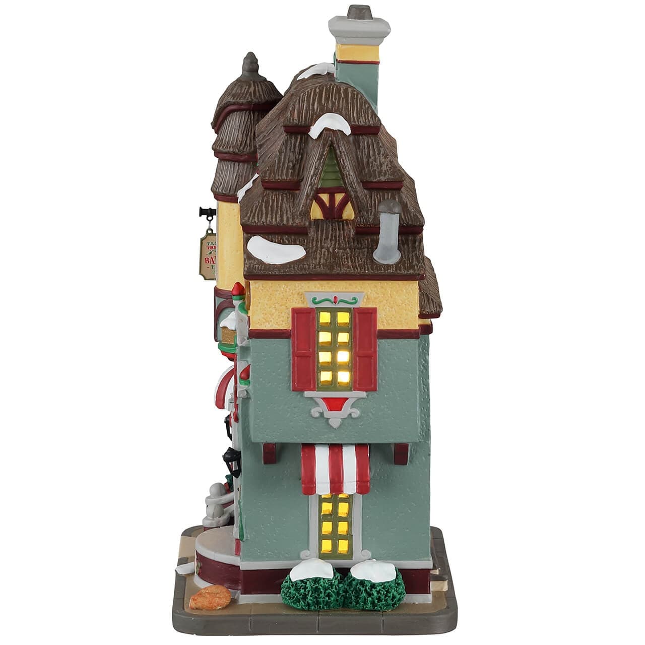 Gioia di Pan di Zenzero, edificio illuminato per villaggio di Natale in porcellana - 2