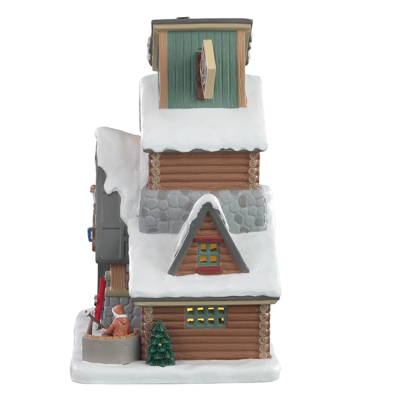 Ristorante S'Mores & Neve, edificio illuminato per villaggio di Natale in porcellana - 3