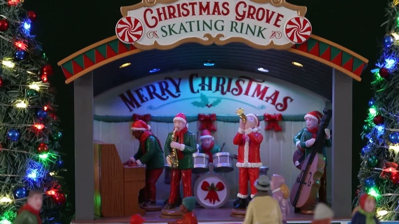 ‎Pista di pattinaggio di Christmas Grove‎, scena per villaggio di Natale in plastica - 2