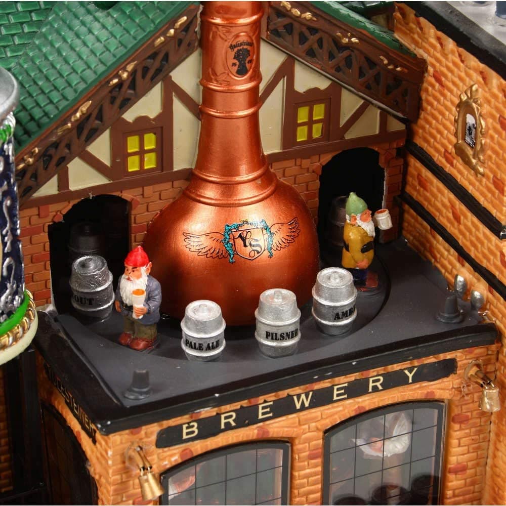 Birrificio Yulesteiner‎, edificio animato per villaggio di Natale in porcellana - 5