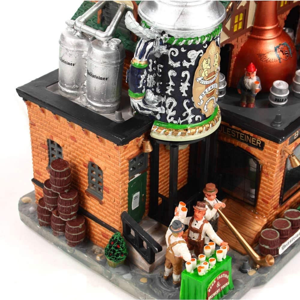 Birrificio Yulesteiner‎, edificio animato per villaggio di Natale in porcellana - 6