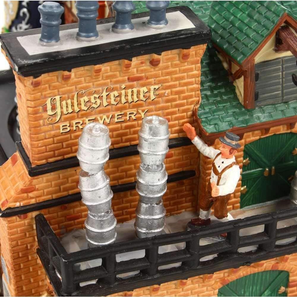 Birrificio Yulesteiner‎, edificio animato per villaggio di Natale in porcellana - 7