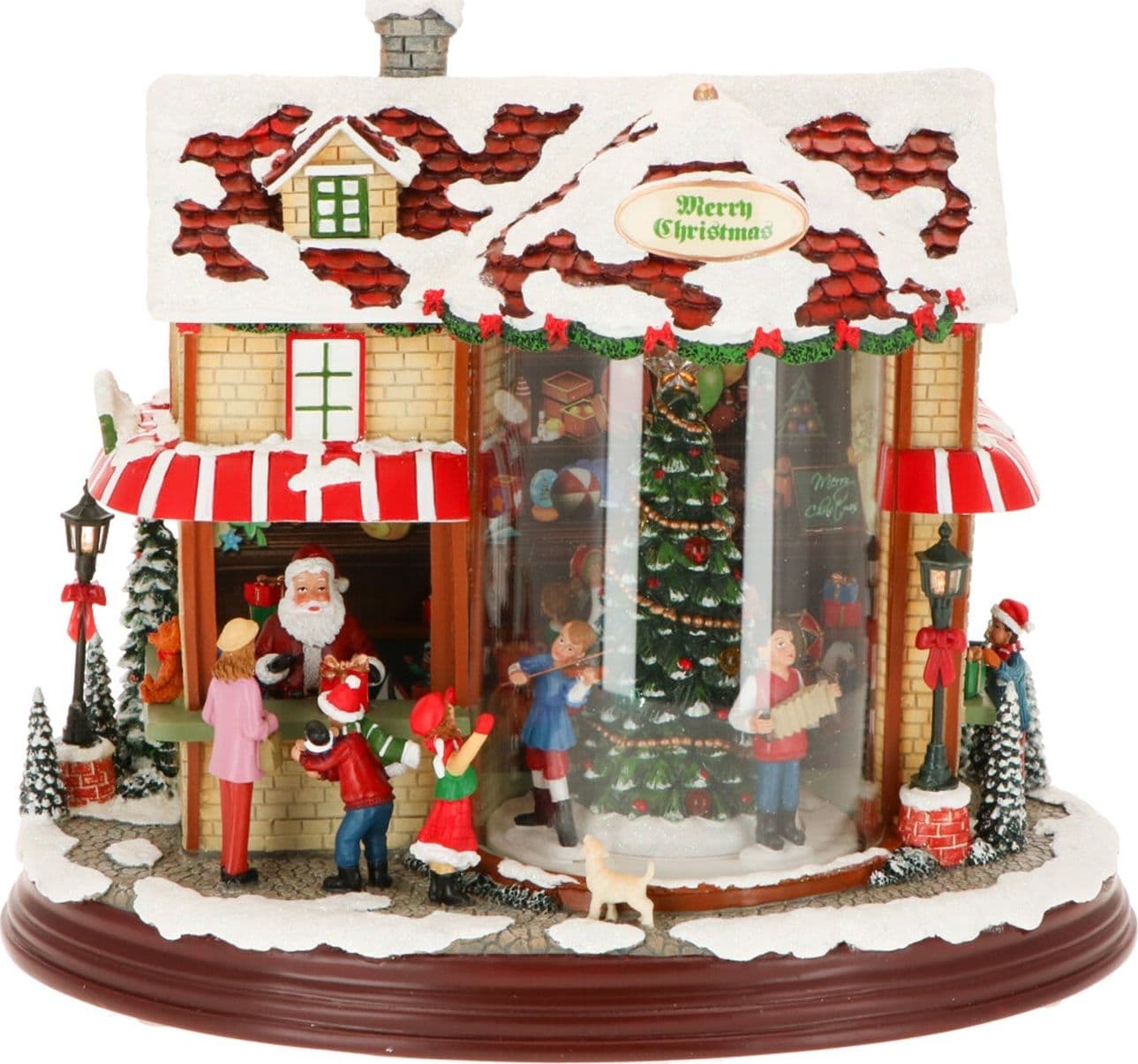 Scena Natalizia negozio di giochi illuminata con led decorazione per villaggio di Natale