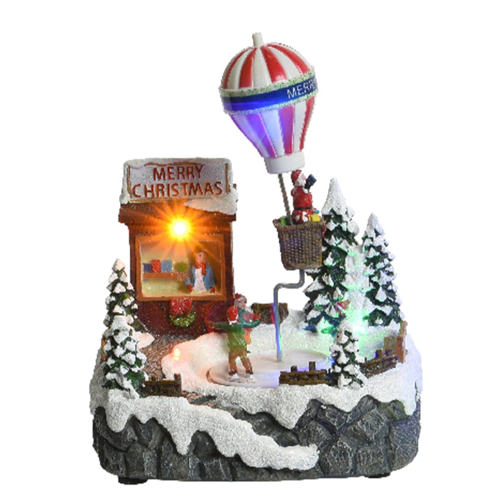 Scena animata a Led Villaggio con movimento e musica, decorazione da 23 cm - 3