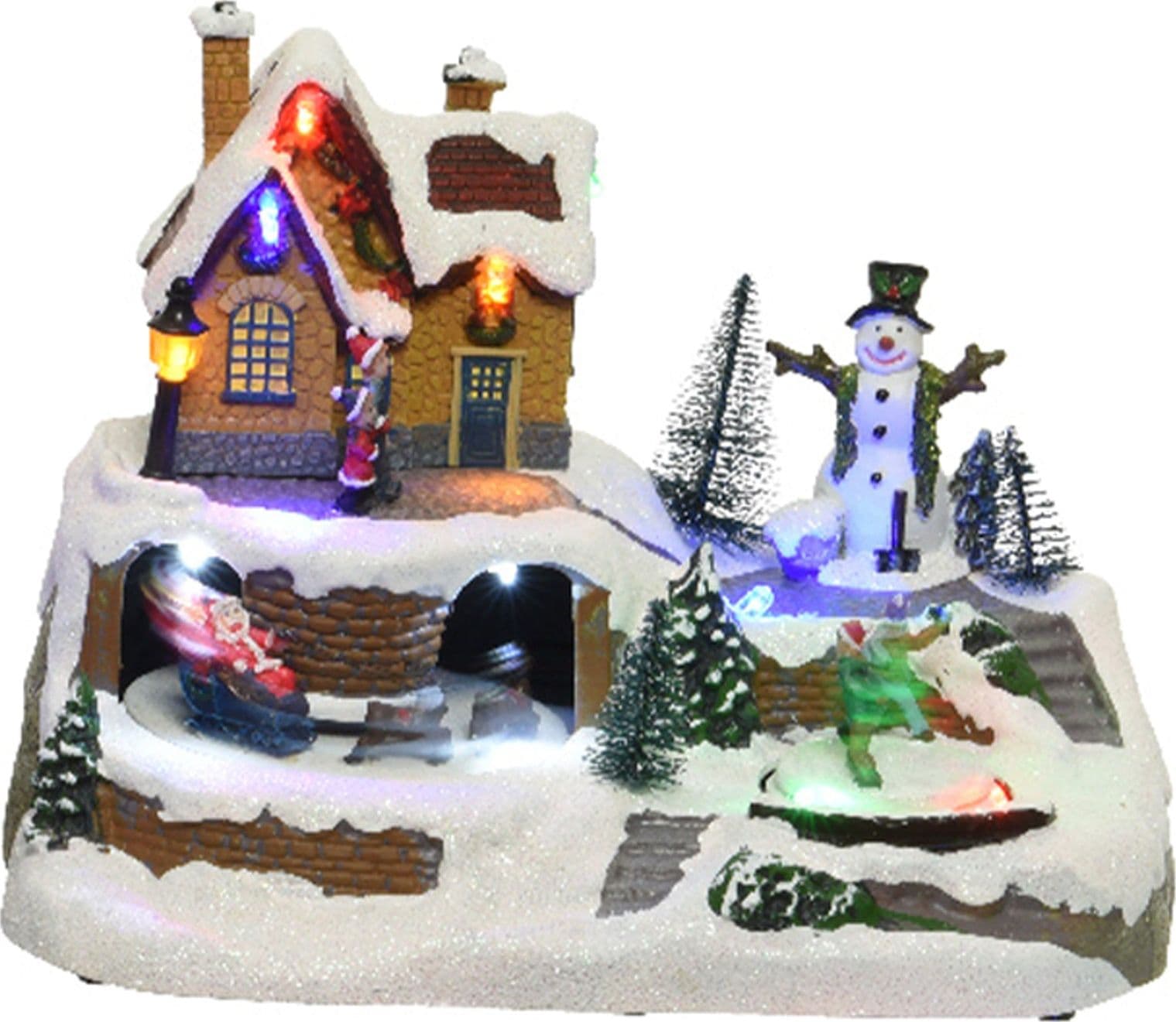 Scena animata a Led Casa con veicoli che si muovono decorazione da 23.5 cm - 4