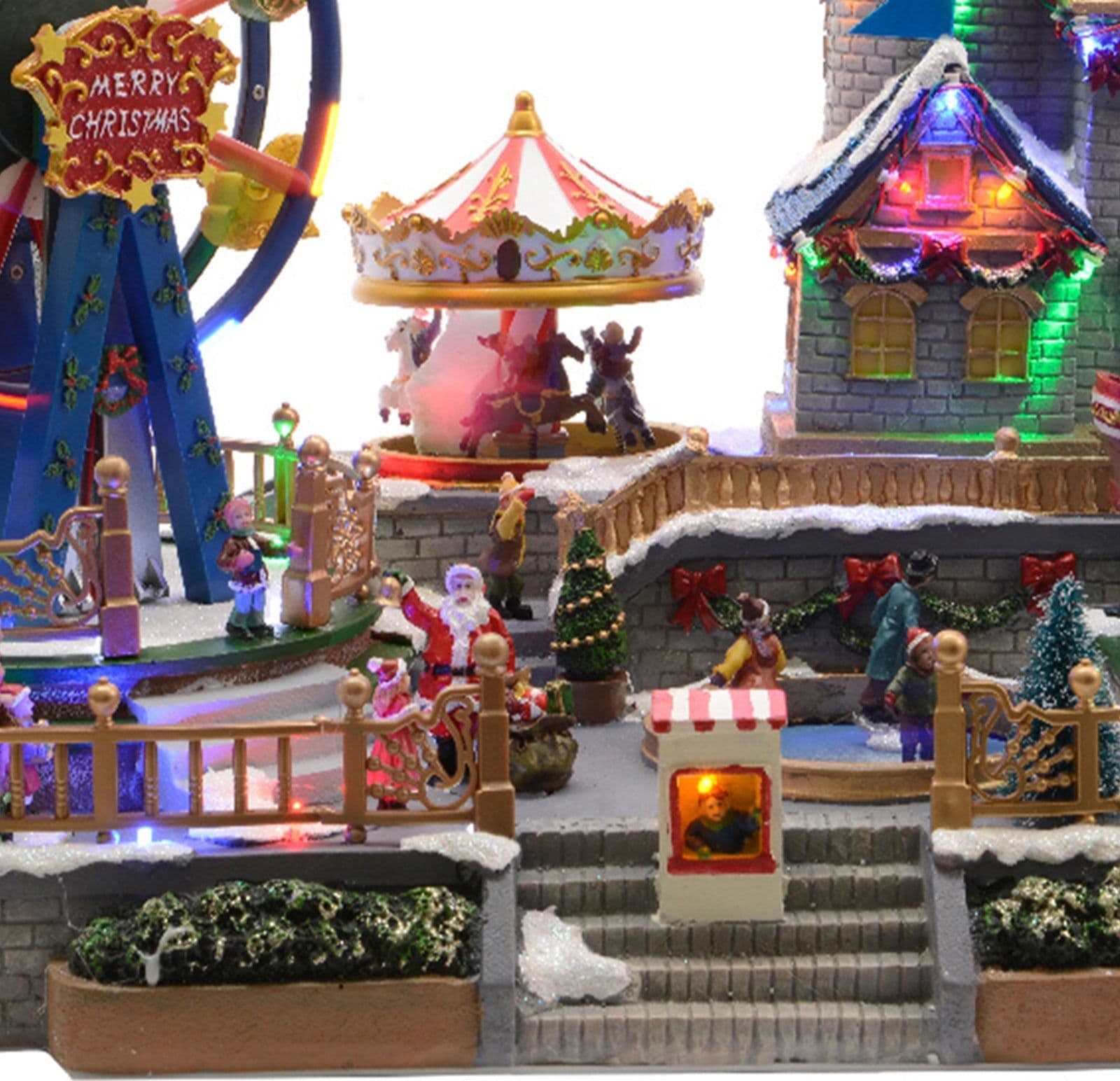 Scena animata a Led Parco divertimenti con Ruota Panoramica con Musica, decorazione da 56,5 cm - 3