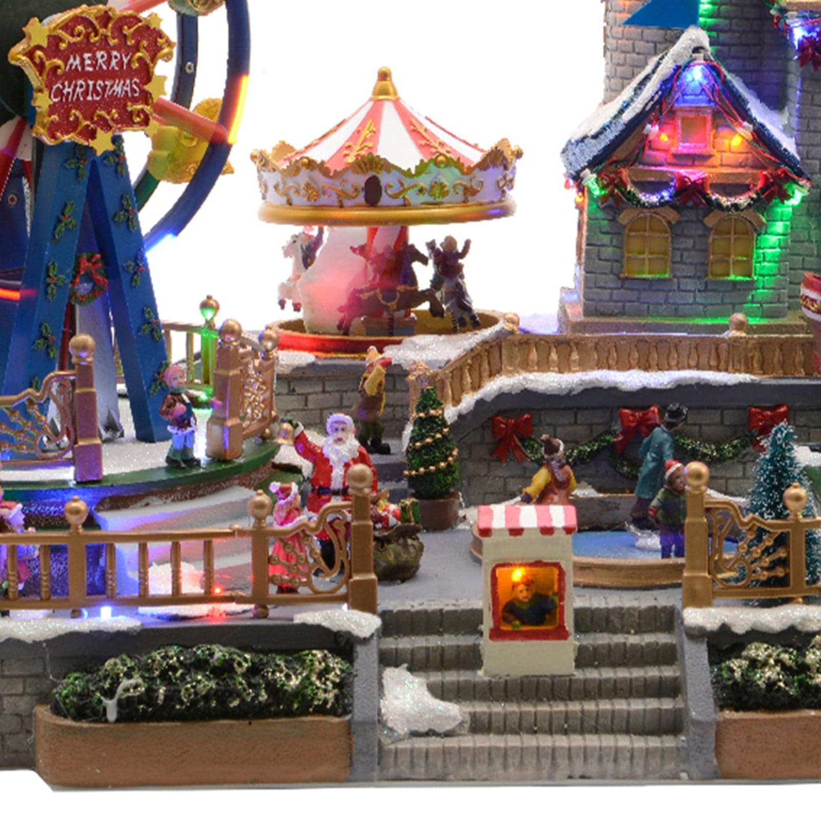 Scena animata a Led Parco divertimenti con Ruota Panoramica con Musica, decorazione da 56,5 cm - 3