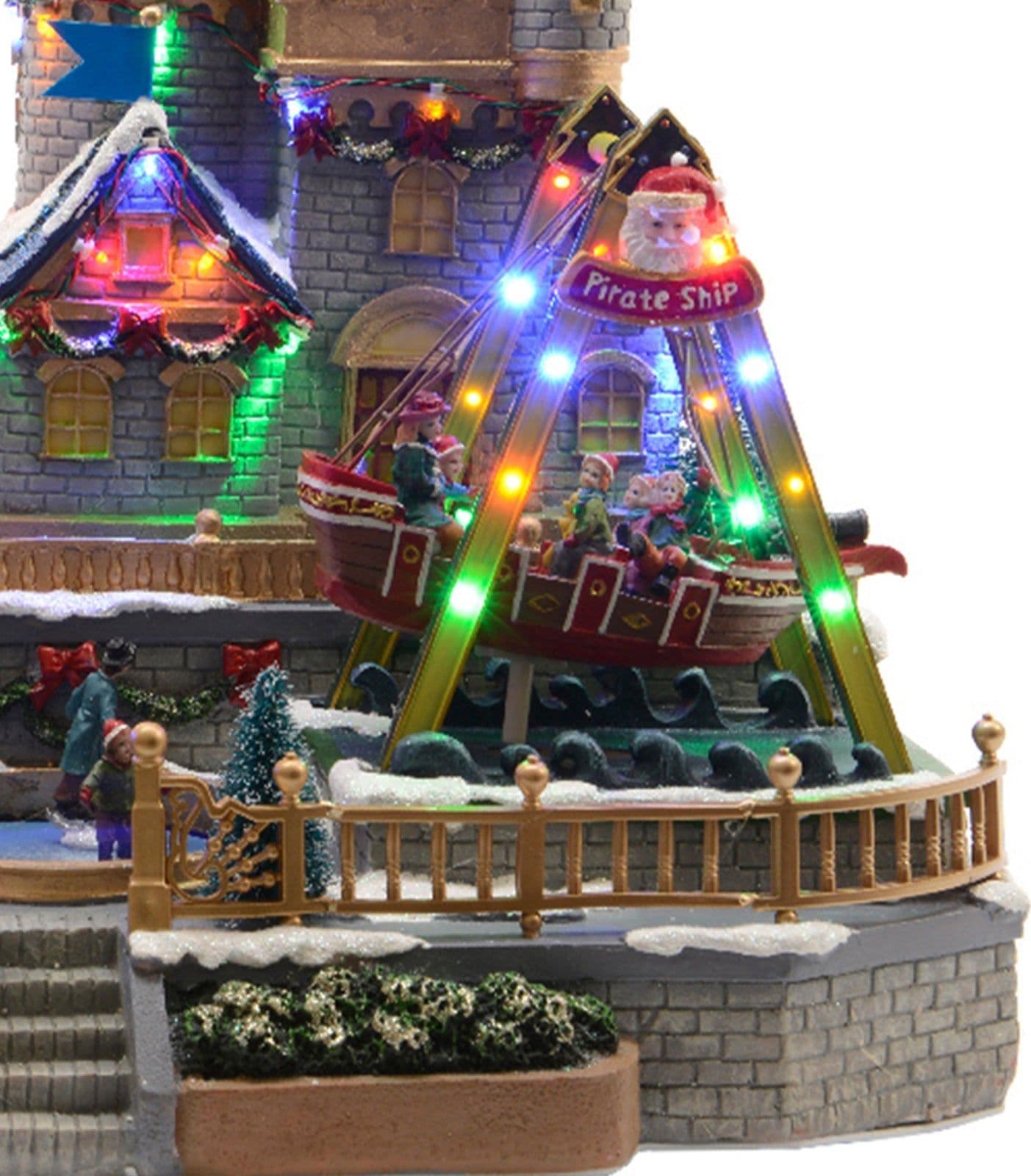 Scena animata a Led Parco divertimenti con Ruota Panoramica con Musica, decorazione da 56,5 cm - 4