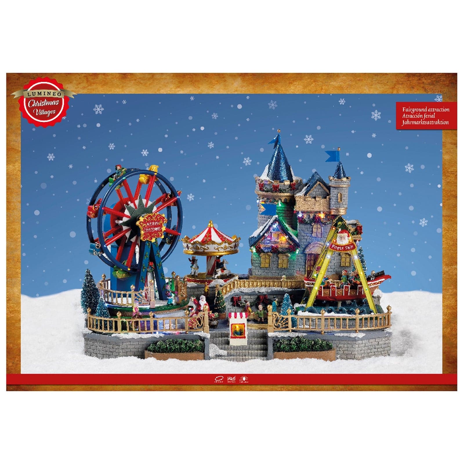 Scena animata a Led Parco divertimenti con Ruota Panoramica con Musica, decorazione da 56,5 cm - 6