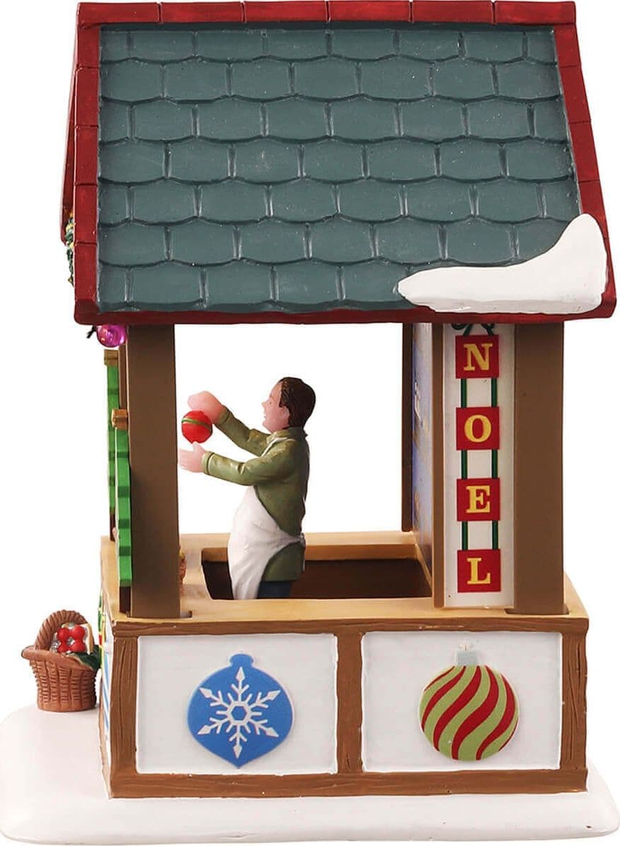 Negozio di articoli e decorazioni natalizie in poliresina per villaggio di Natale h 14,1 cm - 2
