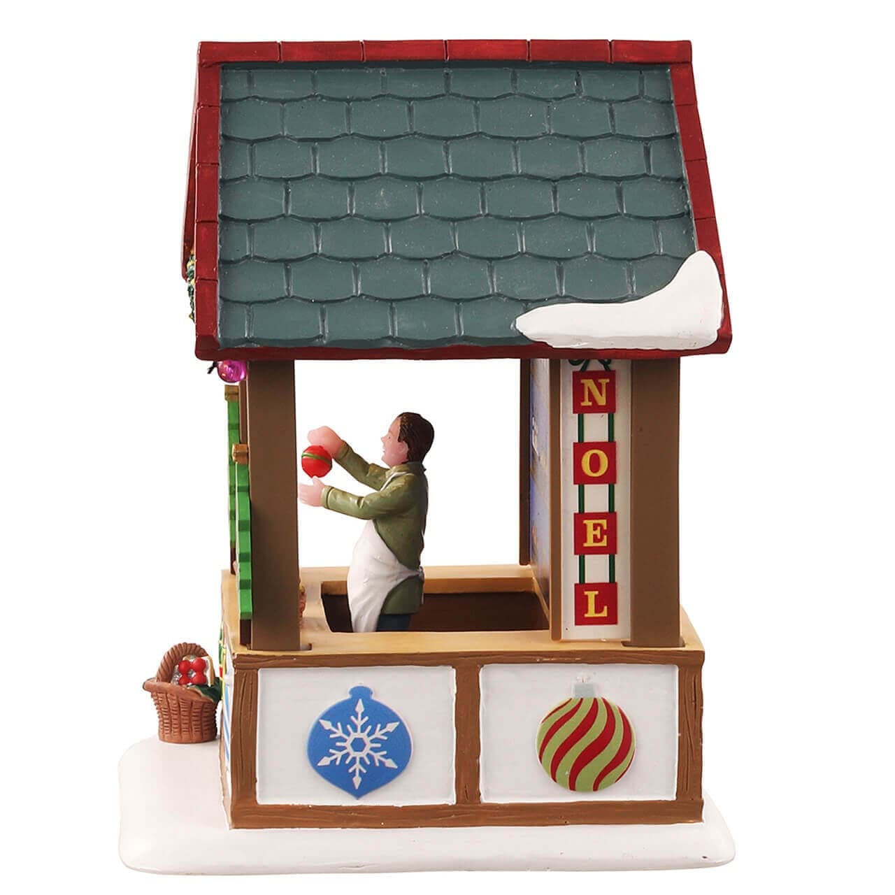 Negozio di articoli e decorazioni natalizie in poliresina per villaggio di Natale h 14,1 cm - 2