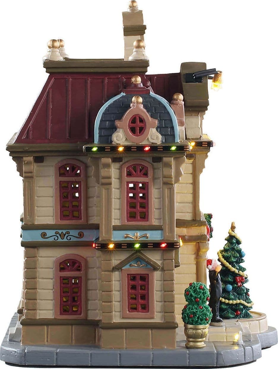Casa "Grand Opera" cinema in porcellana con luci per villaggio di Natale - 3