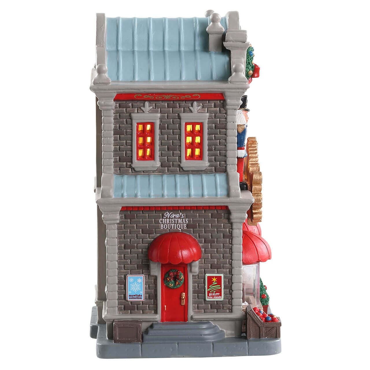 Boutique natalizia di Noras in porcellana con luci per villaggio di Natale - 2