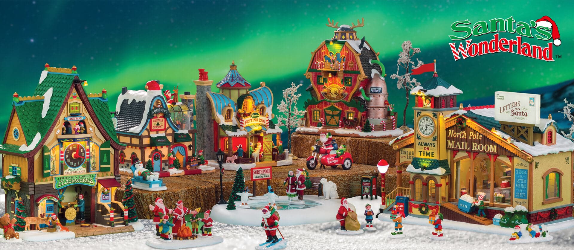 Accademia di allenamento delle renne di Babbo Natale decorazione per villaggio natalizio - 4