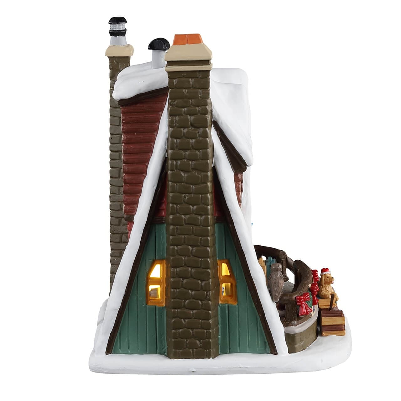 Casa di famiglia decorazione in porcellana per villaggio di Natale con animazioni - 3