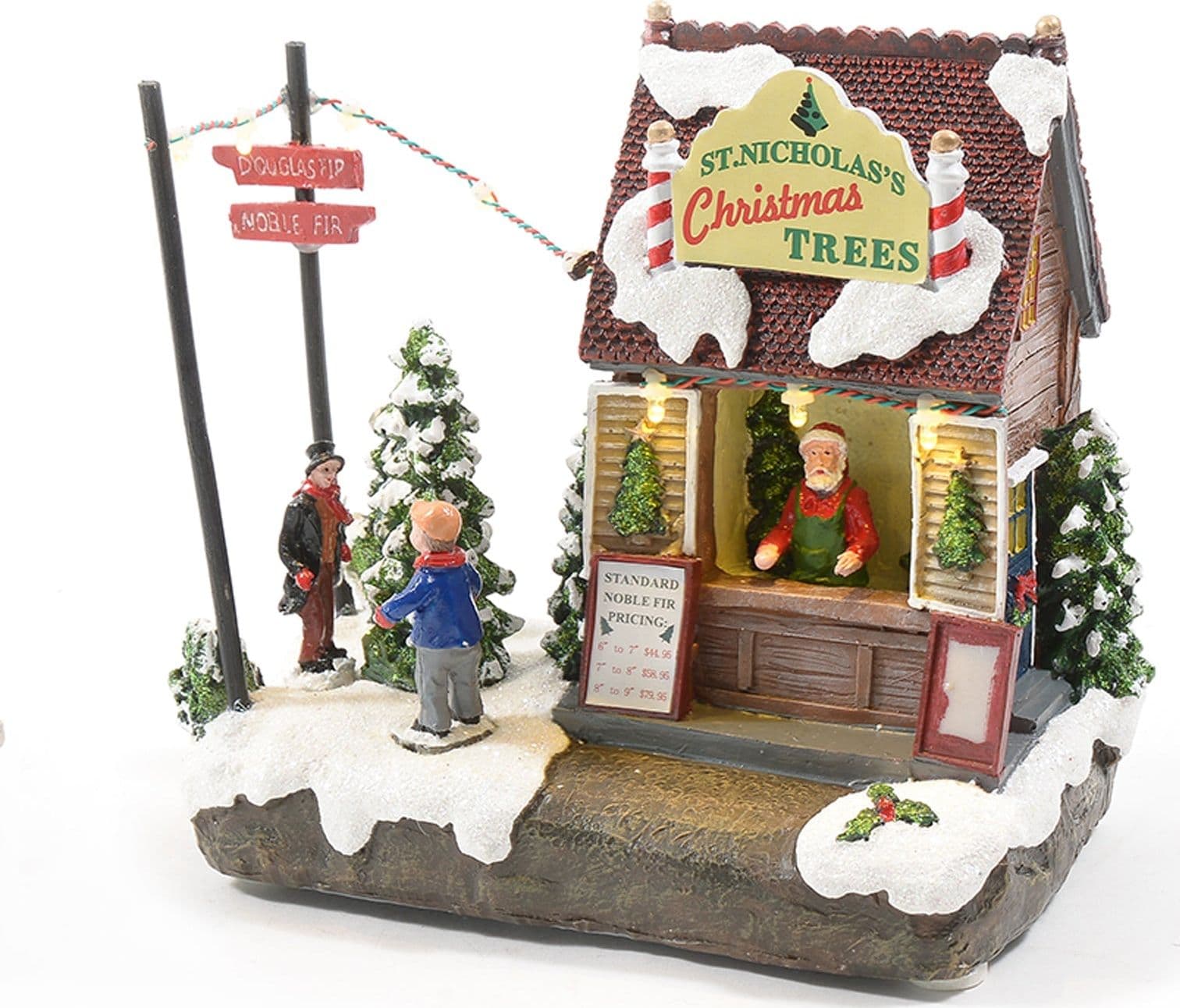 Carillon villaggio natalizio decorazione per villaggio di Babbo Natale con luci, animazioni e suoni - 2